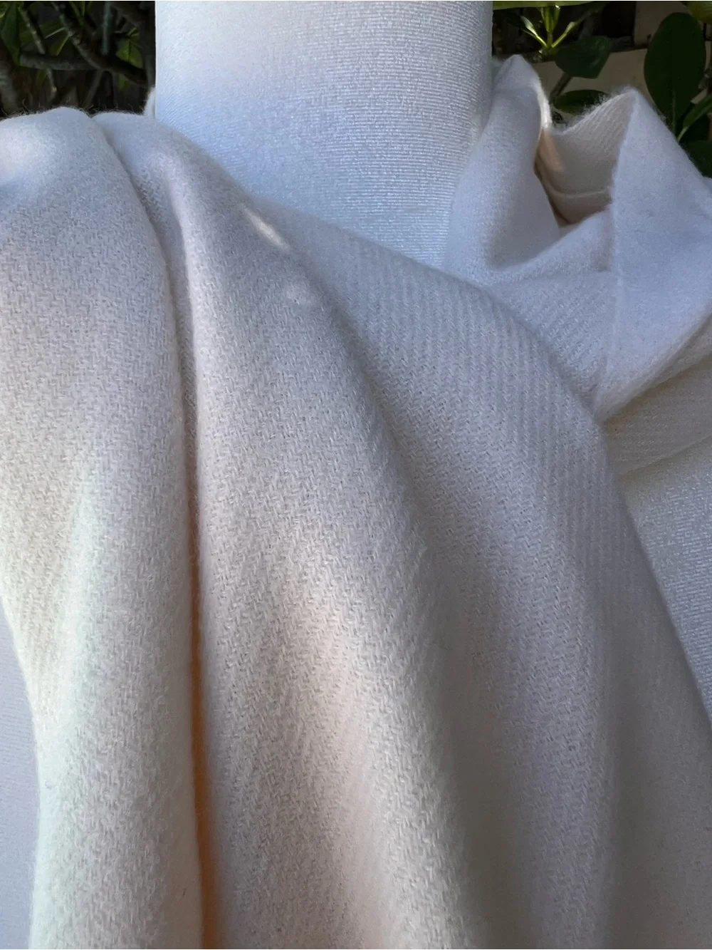 Liz Claiborne Cream Fringe Scarf